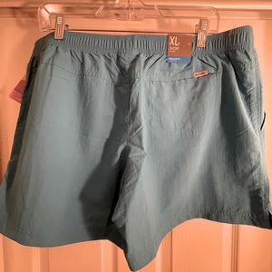 Columbia women’s 5” Sandy River shorts, XL, turquoise/teal, brand new with tags